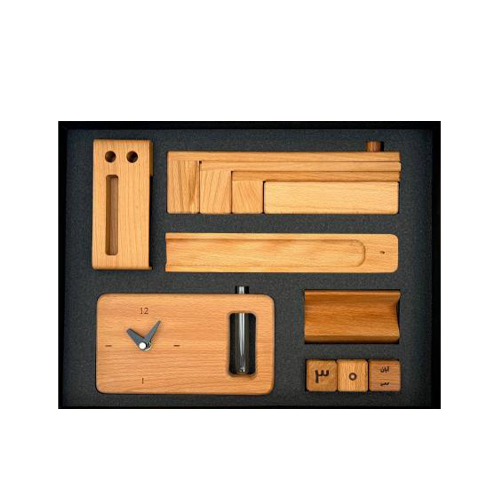 ست هدیه چوبی 1405 آداک کد 012 - حکاکی اسم و لوگو
